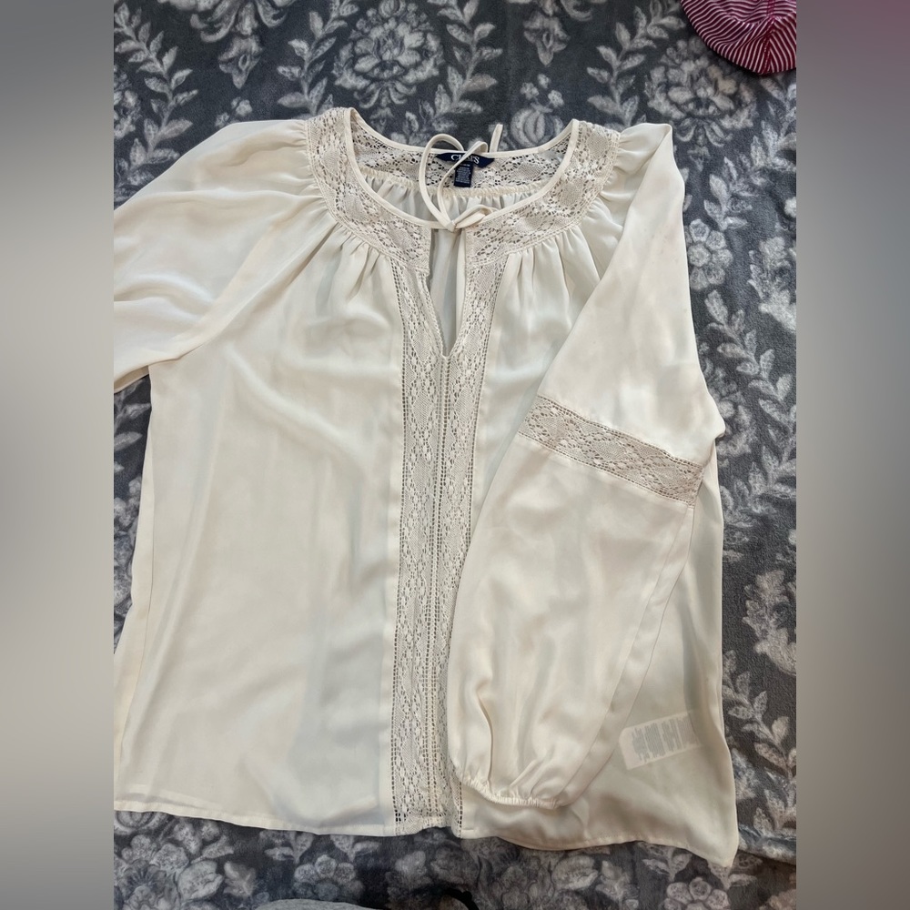 Chaps cream long sleeve shirt